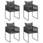vidaXL Set de comedor de jardín de 5 piezas PVC ratán negro y marrón vidaXL Set de comedor de jardín de 5 piezas PVC ratán negro y marrón