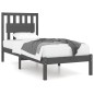 vidaXL Estructura de cama madera maciza de pino gris 90x200 cm vidaXL Estructura de cama madera maciza de pino gris 90x200 cm