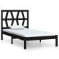 vidaXL Estructura de cama madera maciza pino negra 75x190 cm
