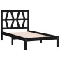vidaXL Estructura de cama madera maciza pino negra 75x190 cm