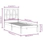 vidaXL Estructura de cama madera maciza pino negra 75x190 cm