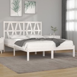 vidaXL Estructura de cama matrimonial madera de pino blanca 120x190 cm
