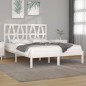 vidaXL Estructura de cama matrimonial madera de pino blanca 120x190 cm vidaXL Estructura de cama matrimonial madera de pino blanca 120x190 cm
