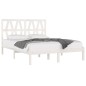 vidaXL Estructura de cama matrimonial madera de pino blanca 120x190 cm vidaXL Estructura de cama matrimonial madera de pino blanca 120x190 cm