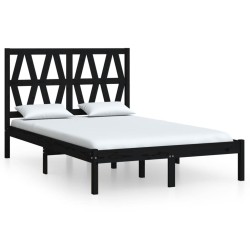 vidaXL Estructura de cama madera maciza de pino negro 120x200 cm