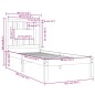 vidaXL Estructura de cama madera maciza 90x190 cm