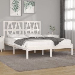 vidaXL Estructura de cama de madera maciza de pino blanco 160x200 cm