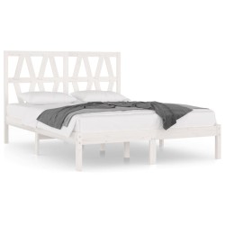 vidaXL Estructura de cama de madera maciza de pino blanco 160x200 cm