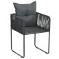 vidaXL Set de comedor de jardín de 5 piezas PVC ratán negro y marrón vidaXL Set de comedor de jardín de 5 piezas PVC ratán negro y marrón