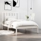 vidaXL Estructura de cama madera maciza de pino blanco 90x200 cm