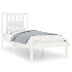 vidaXL Estructura de cama madera maciza de pino blanco 90x200 cm
