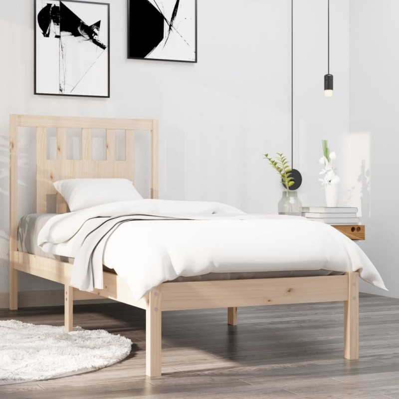 vidaXL Estructura de cama madera maciza 75x190 cm