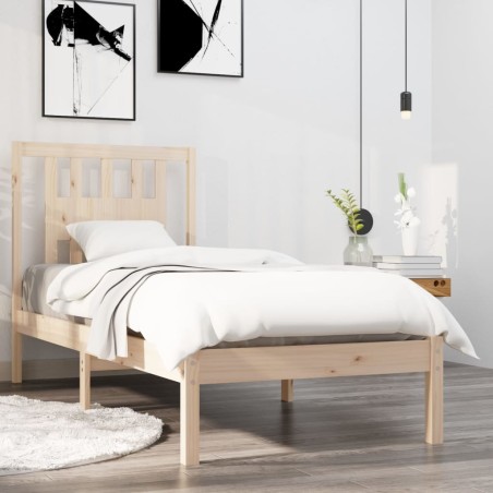 vidaXL Estructura de cama madera maciza 75x190 cm