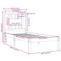 vidaXL Estructura de cama madera maciza 75x190 cm