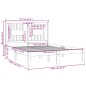 vidaXL Estructura de cama madera maciza gris 135x190 cm