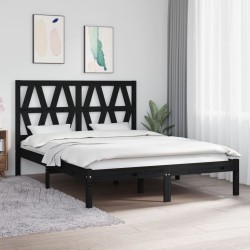 vidaXL Estructura de cama de madera maciza de pino negra 140x200 cm