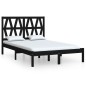 vidaXL Estructura de cama de madera maciza de pino negra 140x200 cm