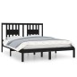vidaXL Estructura de cama de madera maciza de pino negro 160x200 cm vidaXL Estructura de cama de madera maciza de pino negro 160x200 cm