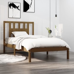 vidaXL Estructura de cama madera maciza de pino marrón miel 100x200 cm