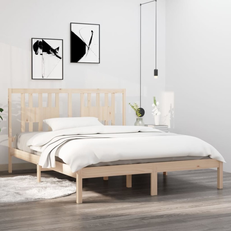 vidaXL Estructura de cama madera maciza 150x200 cm