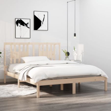 vidaXL Estructura de cama madera maciza 150x200 cm