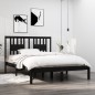 vidaXL Estructura de cama madera maciza negro 135x190 cm vidaXL Estructura de cama madera maciza negro 135x190 cm