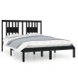 vidaXL Estructura de cama madera maciza negro 135x190 cm vidaXL Estructura de cama madera maciza negro 135x190 cm