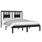 vidaXL Estructura de cama madera maciza negro 135x190 cm vidaXL Estructura de cama madera maciza negro 135x190 cm