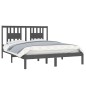 vidaXL Estructura de cama de madera maciza de pino gris 160x200 cm vidaXL Estructura de cama de madera maciza de pino gris 160x200 cm