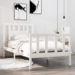vidaXL Estructura de cama individual madera maciza blanco 75x190 cm
