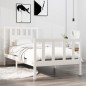 vidaXL Estructura de cama individual madera maciza blanco 75x190 cm