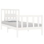 vidaXL Estructura de cama individual madera maciza blanco 75x190 cm