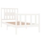 vidaXL Estructura de cama individual madera maciza blanco 75x190 cm