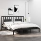 vidaXL Estructura de cama madera maciza gris 180x200 cm