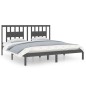 vidaXL Estructura de cama madera maciza gris 180x200 cm