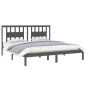 vidaXL Estructura de cama madera maciza gris 180x200 cm