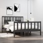 vidaXL Estructura de cama doble madera maciza gris 135x190 cm vidaXL Estructura de cama doble madera maciza gris 135x190 cm