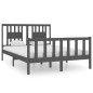 vidaXL Estructura de cama doble madera maciza gris 135x190 cm vidaXL Estructura de cama doble madera maciza gris 135x190 cm