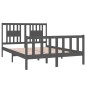 vidaXL Estructura de cama doble madera maciza gris 135x190 cm vidaXL Estructura de cama doble madera maciza gris 135x190 cm