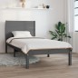 vidaXL Estructura de cama de madera maciza de pino gris 100x200 cm vidaXL Estructura de cama de madera maciza de pino gris 100x200 cm