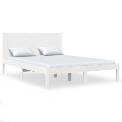 vidaXL Estructura cama doble pequeña madera maciza blanca 120x190 cm