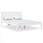 vidaXL Estructura de cama de madera maciza de pino blanco 160x200 cm vidaXL Estructura de cama de madera maciza de pino blanco 160x200 cm