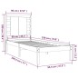 vidaXL Estructura de cama individual madera maciza negra 90x190 cm vidaXL Estructura de cama individual madera maciza negra 90x190 cm