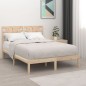 vidaXL Estructura de cama de matrimonio madera maciza 135x190 cm