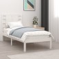 vidaXL Estructura de cama madera maciza blanco 75x190 cm vidaXL Estructura de cama madera maciza blanco 75x190 cm