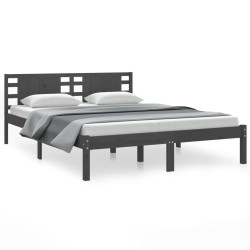 vidaXL Estructura de cama madera maciza de pino gris 120x200 cm