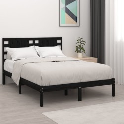 vidaXL Estructura de cama madera maciza de pino negro 120x200 cm