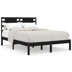 vidaXL Estructura de cama madera maciza de pino negro 120x200 cm