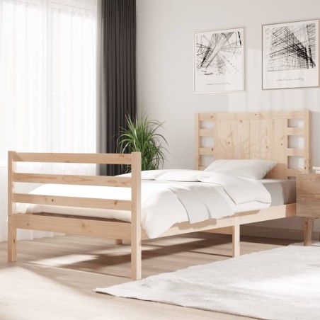 vidaXL Estructura de cama madera maciza de pino 90x190 cm