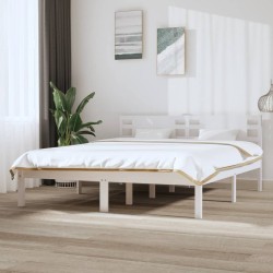 vidaXL Estructura de cama de madera maciza de pino blanco 160x200 cm